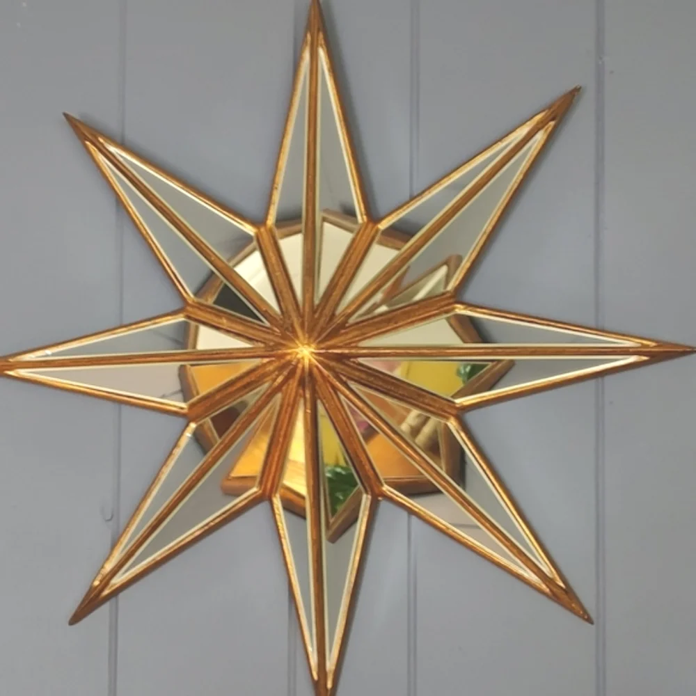 Star beveled 8 point mirrors